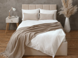 ЛАЙН, мягкая кровать с подъемным механизмом, 120х200 см, бежевый