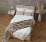 ЛАЙН, мягкая кровать с подъемным механизмом, 120х200 см, серый