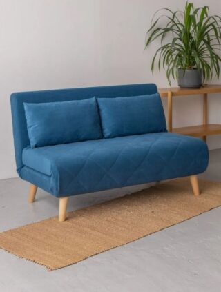 ЭЛЛИ, диван-кровать, 126 см, велюр, деним синий