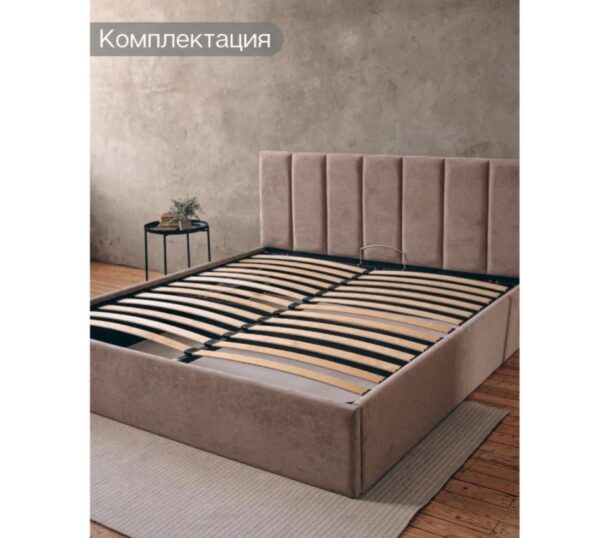ЛАЙН, мягкая кровать с подъемным механизмом, 180х200 см, бежевый