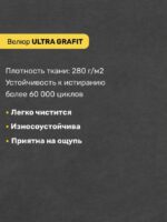 ЭЛЛИ, диван-кровать, 126 см, велюр, графитовый серый