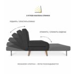 ЭЛЛИ, диван-кровать, 126 см, велюр, графитовый серый