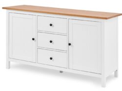 КЫМОР, комод-сервант из массива сосны, белый/светло-коричневый