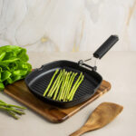 КОБАЛЬТ, сковорода-гриль со складной ручкой, 24х24 см, мраморное а/п покрытие , индукция