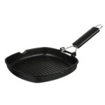 КОБАЛЬТ, сковорода-гриль со складной ручкой, 24х24 см, мраморное а/п покрытие , индукция