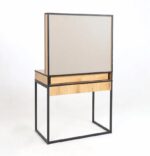 БЕРГЕН, трюмо, 80х45см, Дуб Крафт Золотой/Черный, М3