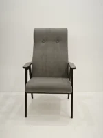 РЕТРО, кресло, венге, велюр, темно-серый, Ultra Grey