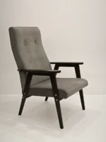 РЕТРО, кресло, венге, велюр, темно-серый, Ultra Grey