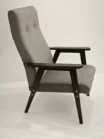 РЕТРО, кресло, венге, велюр, темно-серый, Ultra Grey