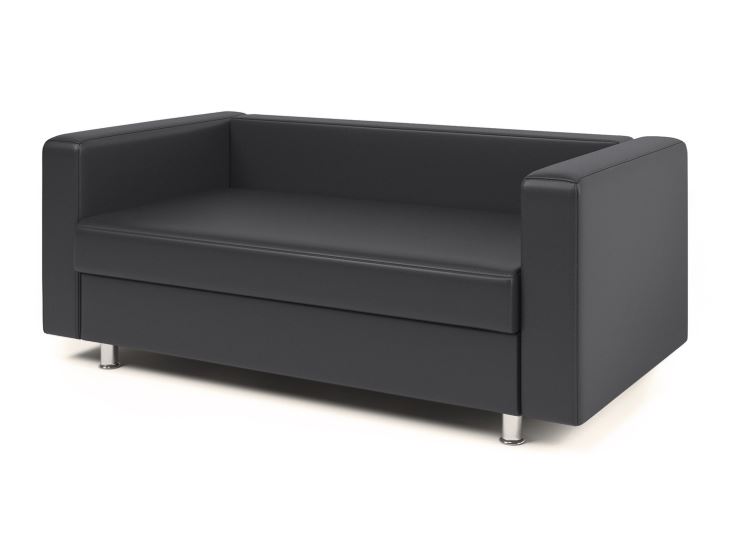 ОФИС, интерьерный диван, экокожа, черный, 143х74х75 см, М ОФИС, интерьерный диван, экокожа, черный, 143х74х75 см, М