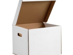 ПЭЙПЕР, коробка картонная с крышкой, 40х34х30 см, белый