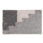 ИНДИЯ, коврик для ванной, 40x60 см, хлопок, серый/бежевый, геометрия