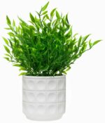 ФЕЙКА, искусственное растение в белом кашпо, 24 см, зеленый