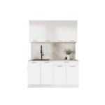 ГАРДЕН, готовая кухня, 1,6 м, фасады мдф, белый софт/мрамор марквин