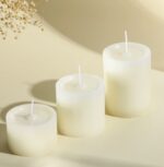 ХЮГГЕ, набор свечей столбиков, 3 шт, белый