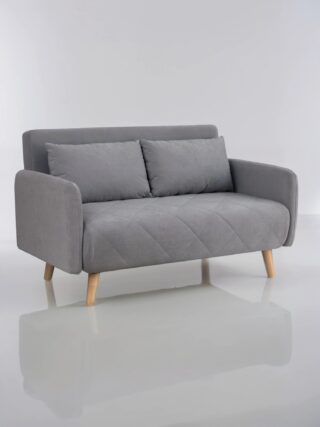 ЭЛЛИ, диван-кровать с подлокотниками, 142 см, велюр, дымчатый серый