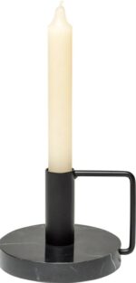 БЛЭК, подсвечник на 1 свечу с ручкой, 7,5 см, металл, черный