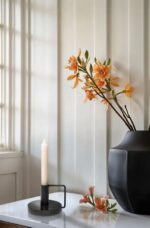 БЛЭК, подсвечник на 1 свечу с ручкой, 7,5 см, металл, черный