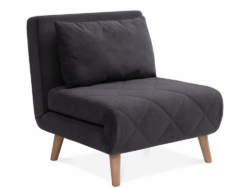 ЭЛЛИ, кресло-кровать, 79 см, велюр, графитовый серый