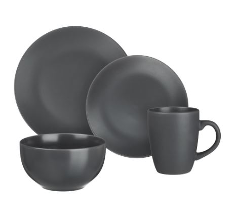 МИЛЛИМИ, набор столовой посуды, 16 пр, керамика, графит МИЛЛИМИ, набор столовой посуды, 16 пр, керамика, графит