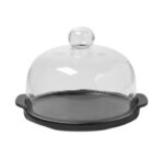 ГАЛАКТИКА, блюдо для подачи с крышкой, фарфор, d=22 см, чёрный