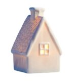 ВИНТЕР, светодиодное украшение из керамики, LR44×3, уютный дом, 9,8 см, белый