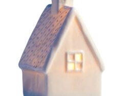 ВИНТЕР, светодиодное украшение из керамики, LR44×3, уютный дом, 9,8 см, белый