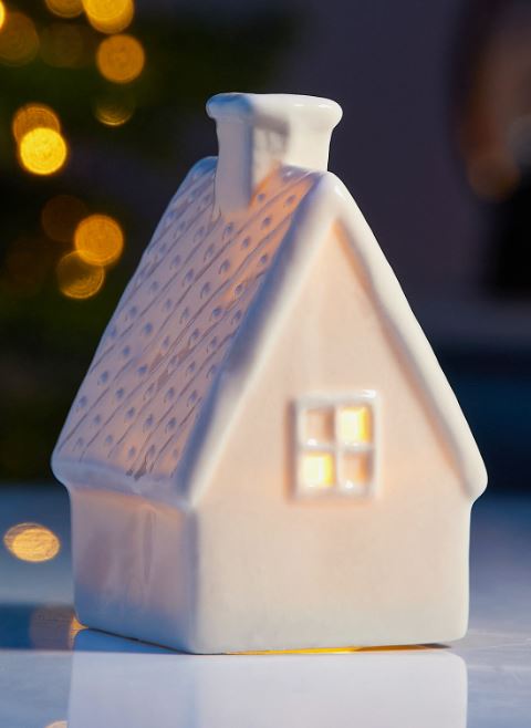 ВИНТЕР, светодиодное украшение из керамики, LR44×3, уютный дом, 9,8 см, белый ВИНТЕР, светодиодное украшение из керамики, LR44×3, уютный дом, 9,8 см, белый