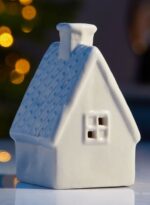 ВИНТЕР, светодиодное украшение из керамики, LR44×3, уютный дом, 9,8 см, белый