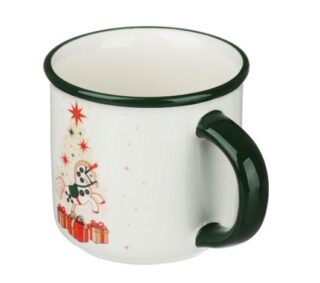 ВИНТЕР Щелкунчик, кружка, 400 мл, керамика, белый/зеленый
