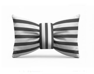 БАНТ, подушка декоративная, 30х50 см, полоски, черный