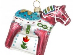 ВИНТЕР, елочная игрушка из стекла, 8 см, лошадка, разноцветный