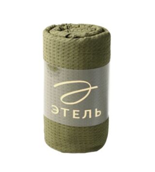 ВАФФЛ, плед/покрывало вафельное, 220х240 см, зеленый