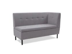 ОЛИВЕР, диван кухонный с ящиком, подлокотник справа, 137 см, велюр, дымчатый серый