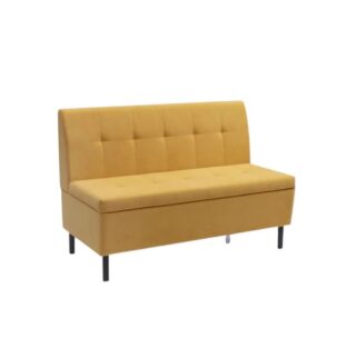 ОЛИВЕР, диван кухонный с ящиком, прямой, 120 см, велюр, желтый