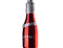 ВИНТЕР, елочная игрушка из стекла, 4х12,5 см, шампанское, красный