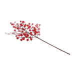 ВИНТЕР, декоративная ветка, 52 см, заснеженные ягоды, красный