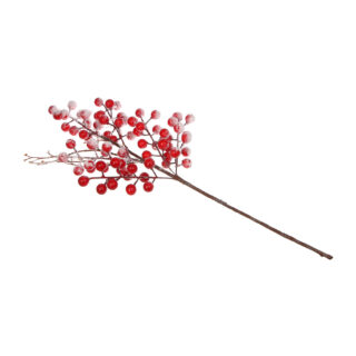 ВИНТЕР, декоративная ветка, 52 см, заснеженные ягоды, красный