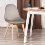 СИНДИ СОФТ, мягкий стул, массив бука/велюр, светло-серый