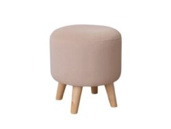 ЭЛЛИ, пуф с деревянными ножками, 40х43 см, велюр, дрим песочный