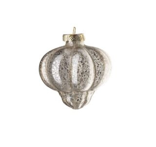 ВИНТЕР, елочная игрушка из стекла, 7х7,5 см, капля-тыква, золотой