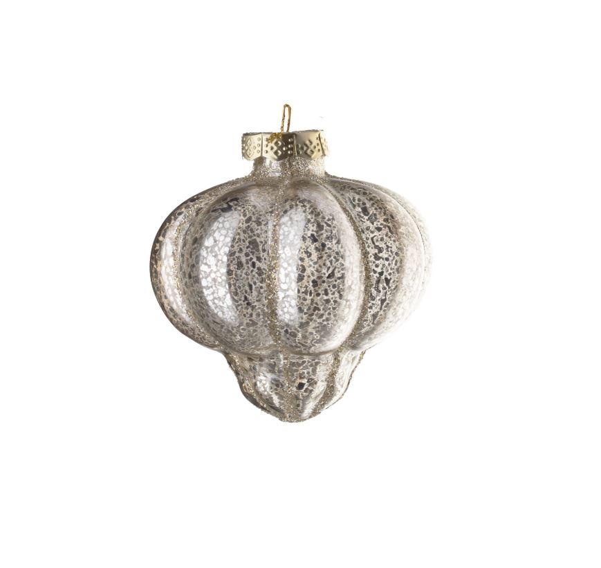 ВИНТЕР, елочная игрушка из стекла, 7х7,5 см, капля-тыква, золотой