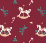 ВИНТЕР Лошадки, салфетки бумажные трехслойные, 33х33 см, 20 шт, красный