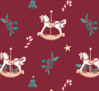 ВИНТЕР Лошадки, салфетки бумажные трехслойные, 33х33 см, 20 шт, красный