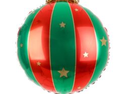 ВИНТЕР, воздушный шар фольгированный, 28 см, зеленый/красный