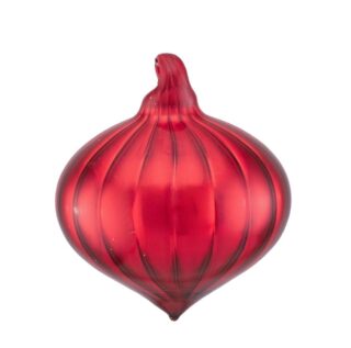 ВИНТЕР, елочная игрушка из стекла, 6 см, луковица, красный