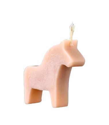 ВИНТЕР, свеча фигурная, лошадка, 5.5х5 см, бежевый