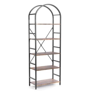 ВАССЕР РАУНД, стеллаж, 60х30х166 см, металл/мдф, темно-коричневый