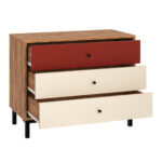 ДЖЭМ, комод, 3 ящика, дуб крафт табачный/сатин/терракот