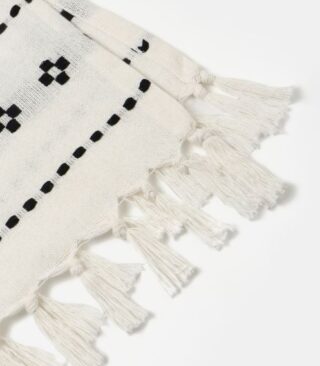 УЗОР, плед, 130х160 см, хлопок, черно-белый